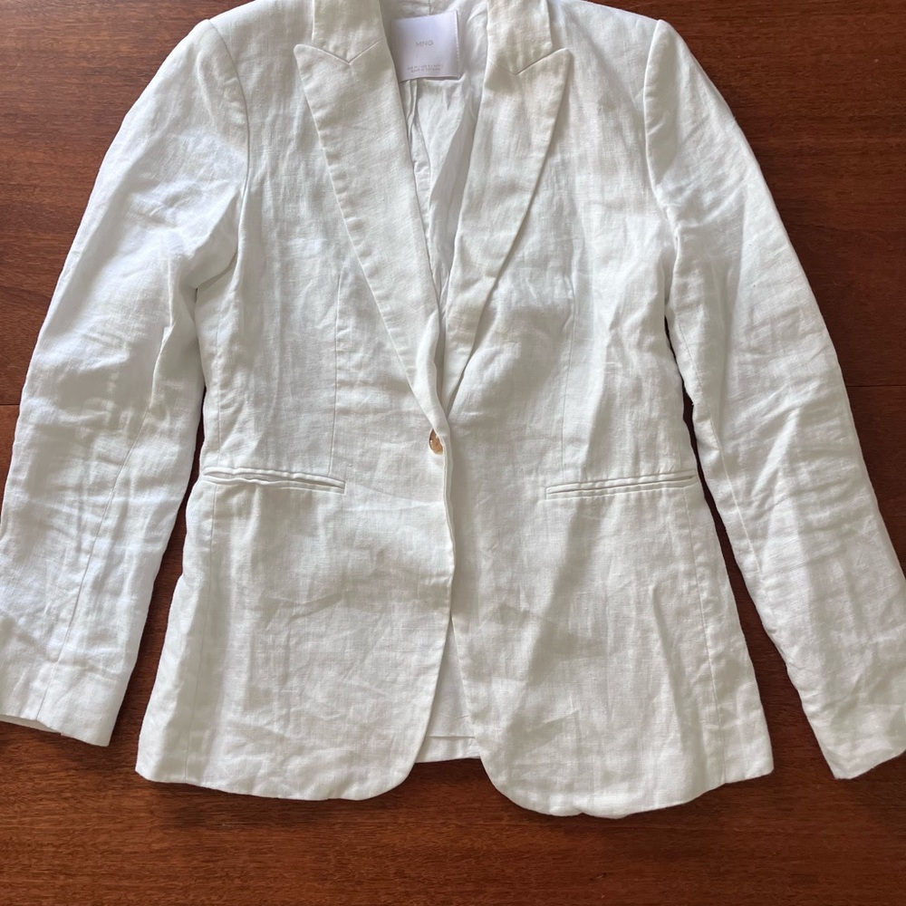 White Linen Blazer